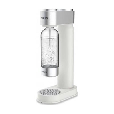 Add4902wh - Macchina Per Soda Bianca Con Finiture Cromate + Bombola Di Co² Da 425 G + 1 Bottiglia In Pet Da 1 Litro