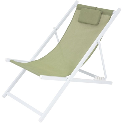 Sedia a sdraio in alluminio pieghevole verde da spiaggia giardino piscina
