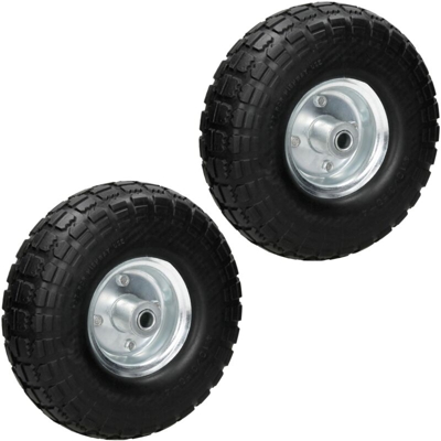 2 x ruota per carriola carrelli PU 4.10/3.50-4 260 x 85 mm di ricambio antiforo