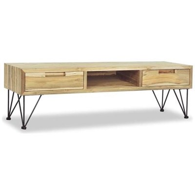Mobile Porta Tv 120x35x35 Cm In Legno Massello Di Teak