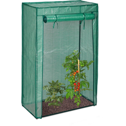 Serra per Pomodori, Giardino, Balcone, Telo Orto Trasparente, HLP 150x100x50 cm, Acciaio & PVC, verde en oferta