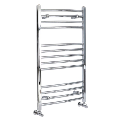 Hudson Reed Kent Scaldasalviette Curvo di Design Verticale - Termoarredo Bagno ad Acqua Calda - Acciaio Cromato - 369W - 1000 x 600mm