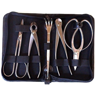 Set attrezzi per bonsai 5pz in acciaio