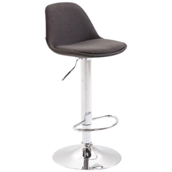 Sgabello Design Kiel in Polipropilene e Tessuto - Sgabello da Cucina Girevole e con Regolabile - Sgabello Bar Imbottito con Poggiapiedi Grigio Scuro Cromato precio