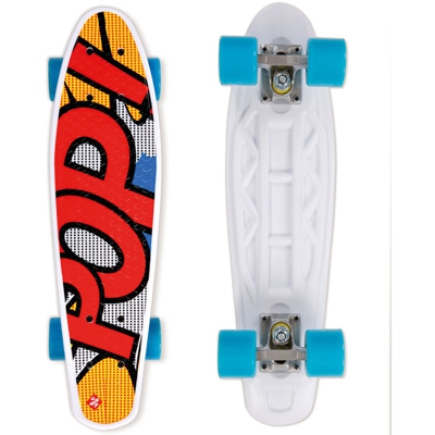 Beach Board Street Surfing Popsi Yellow Completo di Ruote Arancio