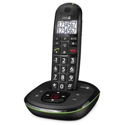 PhoneEasy 115 Telefono cordless (Caratteri e numeri grandi, segnalazione ottica di chiamata, segreteria telefonica), Bianco