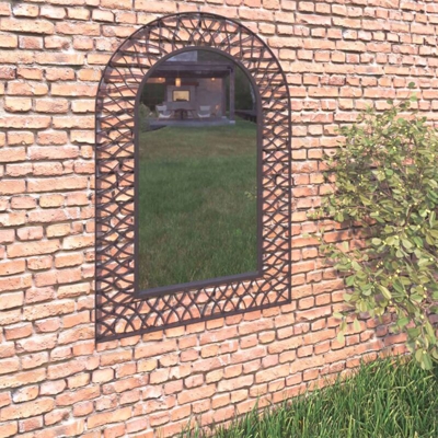 Specchio da Parete per Giardino ad Arco 50x80 cm Nero - Nero - Youthup
