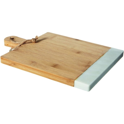 Casa Collection - Tagliere Rettangolare con Manico a Servire in Marmo/Bamboo cm 35x24x1,8
