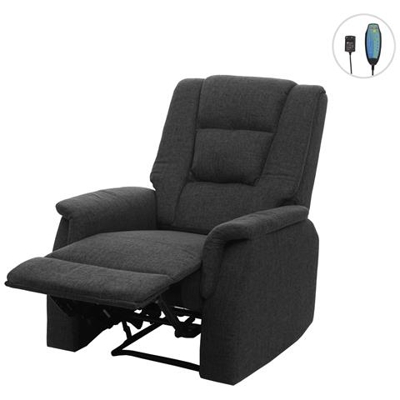 Poltrona Relax Tv Hwc-f23 Regolabile Tessuto 96x79x102cm Grigio Massaggio Riscaldamento
