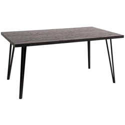 Tavolo rettangolare Leese 160x90x75cm in metallo e mdf marrone scuro e nero precio