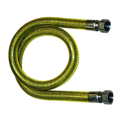 Tubo flessibile 2 metri per gas metano e gpl certificato acciaio inox ff 1/2" cucina