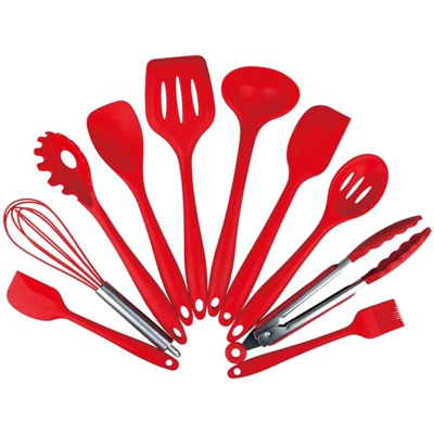 Utensili da cucina in silicone Set di utensili da cucina da 10 pezzi Set di utensili da cucina in silicone antiaderente Set di utensili da cucina
