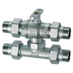 valvola di zona 3 vie motorizzabile sfera bypass 3/4" con raccordo T M 3025 FAR en oferta