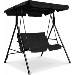 Dondolo per 2 Persone Altalena da Giardino Nero 153x140x110 cm precio
