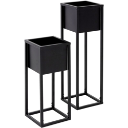 Set supporto per piante porta fiori sostegno in metallo nero fioriera angolare características