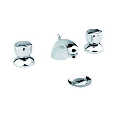 Miscelatore batteria lavabo 3 fori con salterello - cromato serie pratrizia ata