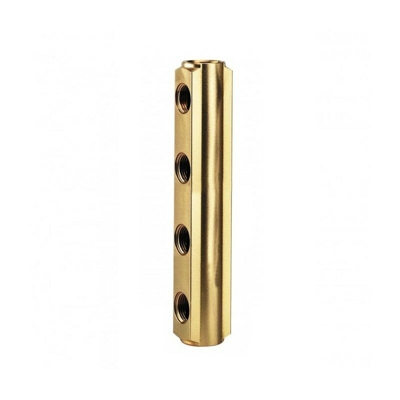 Collettore 4 vie per refrigerazione 1"1/4 x 3/4" in ottone giallo Giacomini