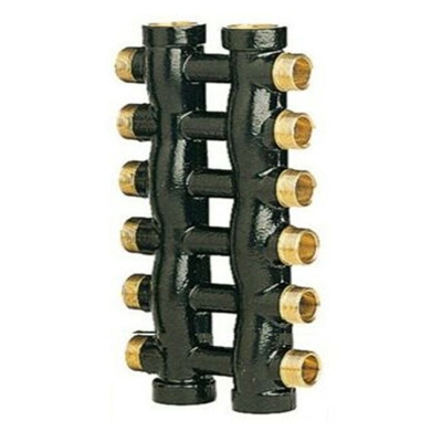 Collettore 6x6 complanare 3/4" x 1/2" per riscaldamento ICMA
