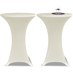 Youthup - Copritavolo ?60 cm Crema Tessuto elasticizzato 2 pezzi - crema características