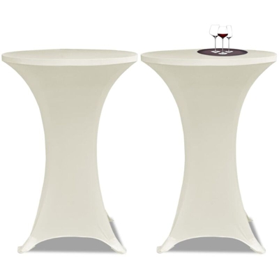 Youthup - Copritavolo ?60 cm Crema Tessuto elasticizzato 2 pezzi - crema