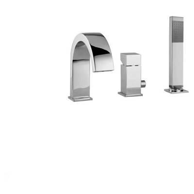 Batteria miscelatore bordo vasca 3 fori cromo serie level Paffoni