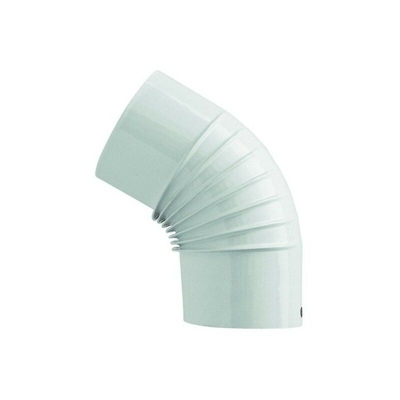 Curva 45° in acciaio smaltata bianca per stufe pellet diam. 15 cm - save fumisteria