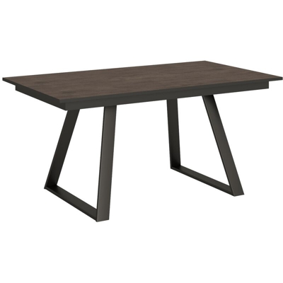 Tavolo Bernadette piano Noce 90x160 + 60 telaio Antracite