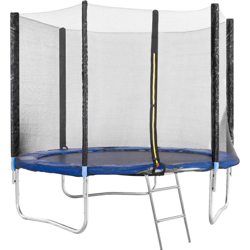 Balzo Trampolino Tappeto Jumper Elastico con Rete di Sicurezza, 6 Pali Imbottiti, Scaletta e Rivestimento sui Bordi, Ideale per Giardino, Diametro precio