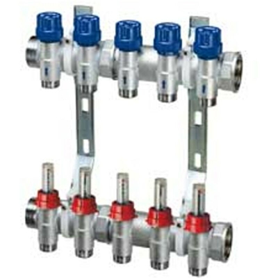 collettore premontato 2 vie 1" m-f con staffe e flussimetri 3971 102 FAR