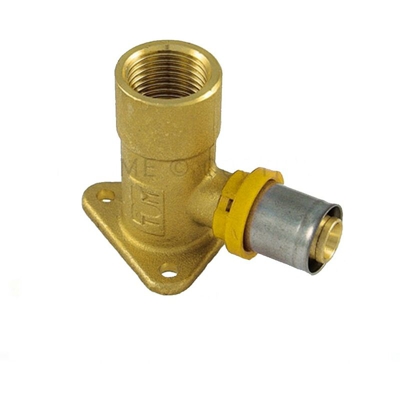 Raccordo curvo femmina flangiato H 53 16 x 1/2" per multistrato per gas tiemme