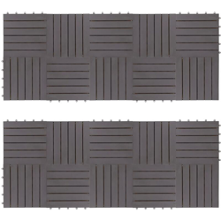 YOUTHUP Pannelli Decking 20 pz Grigio Slavato 30x30cm Massello d'Acacia - Grigio características
