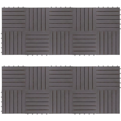 YOUTHUP Pannelli Decking 20 pz Grigio Slavato 30x30cm Massello d'Acacia - Grigio