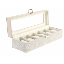 Scatola-Portagioie DKD Home Decor Beige Lino (33 x 11 x 9 cm) precio
