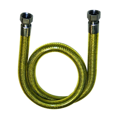 Tubo flessibile 1,5 metri per gas metano e gpl certificato acciaio inox ff 1/2" cucina