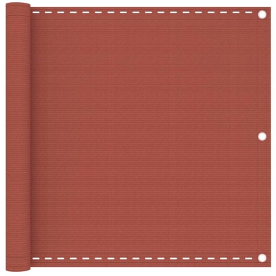 vidaXL Paravento da Balcone Terracotta 90x600 cm in HDPE