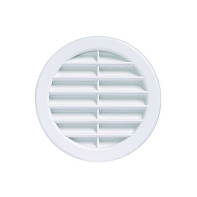 Griglia tonda bianca in plastica con retina diam. 100 - vecamco