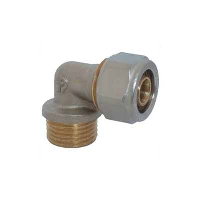Raccordo gomito curvo maschio 1/2" x 16 mm per multistrato rinaldi e pettinaroli