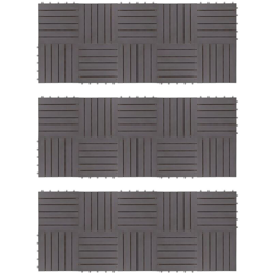 YOUTHUP Pannelli Decking 30 pz Grigio Slavato 30x30cm Massello d'Acacia - Grigio precio