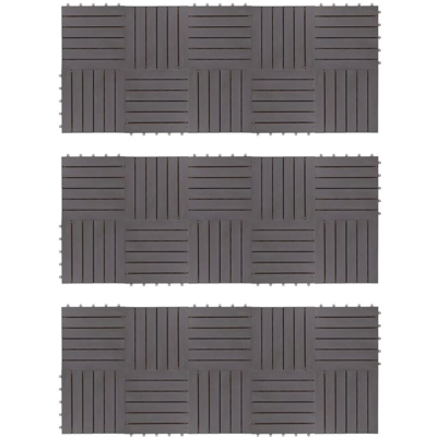 YOUTHUP Pannelli Decking 30 pz Grigio Slavato 30x30cm Massello d'Acacia - Grigio