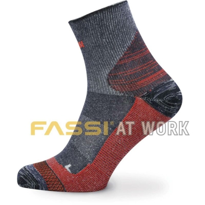 Calza medium sneaker superleggera – 1 paio - Colore: Grigio/Rosso, Numero: 39/42