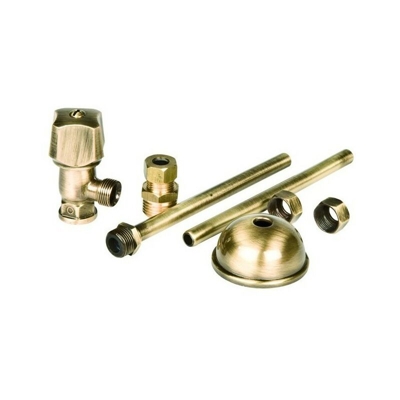 Rubinetto bronzo per cassetta wc con cannetta attacco 3/8" porta e bini