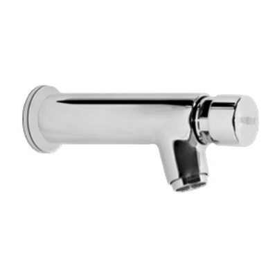 Rubinetto temporizzato a parete in ottone cromato CW617N nofer 07440.N