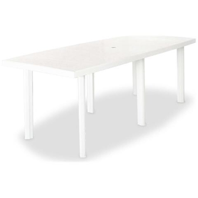 Tavolo Da Giardino 210x96x72 Cm In Plastica Bianco