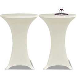 Youthup - Copritavolo ?70 cm Crema Tessuto elasticizzato 2 pezzi - crema precio