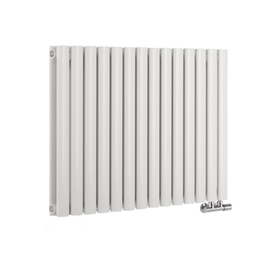 Hudson Reed Revive Caldae Radiatore Termoarredo di Design Orizzontale - Termosifone Doppio Con Finitura Bianca - Attacchi Centrali - 1307W - 635 x