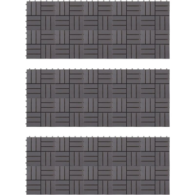 YOUTHUP Pannelli Decking 30 pz Grigio Slavato 30x30cm Massello d'Acacia - Grigio