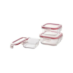 Set di scatole porta pranzo Vetro Borosilicato Rosso (3 pcs) - Bergner en oferta