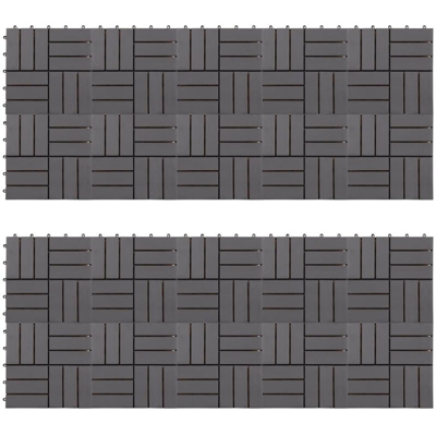 YOUTHUP Pannelli Decking 20 pz Grigio Slavato 30x30cm Massello d'Acacia - Grigio