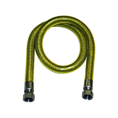 Tubo flessibile 1 metro per gas metano e gpl certificato acciaio inox ff 1/2" cucina