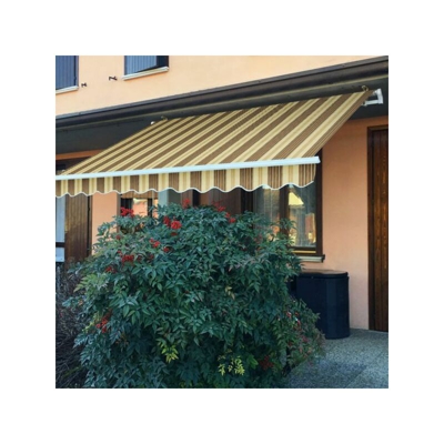 Verdelook Tenda Sole Itaca Inclinazione Fissa Sporgenza 4 x 2,5 m beige e marrone - Beige e marrone